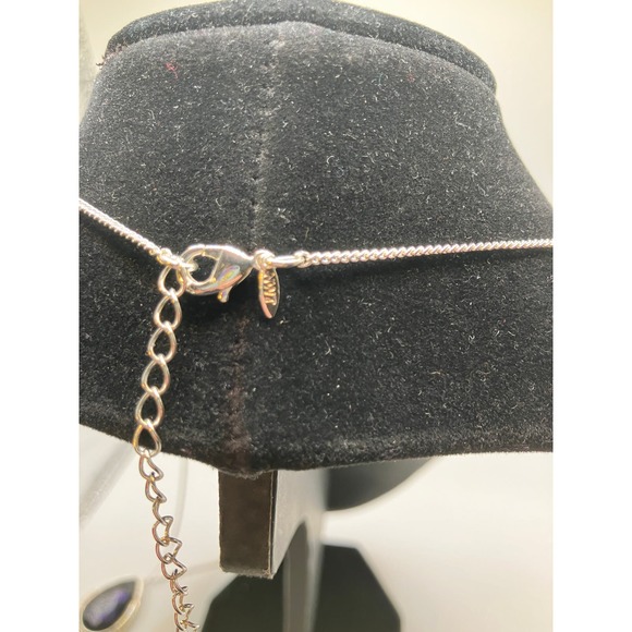 NWT Purple Crystal Teardrop with Rhinestones Silver-Tone Chain Necklace! - Picture 8 of 8